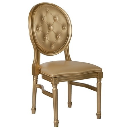 Lowes Chair Flash Furniture HERCULES Series 900 lb. Capacity King Louis Chair with Tufted Back, Gold Vinyl Seat and Gold Frame ()