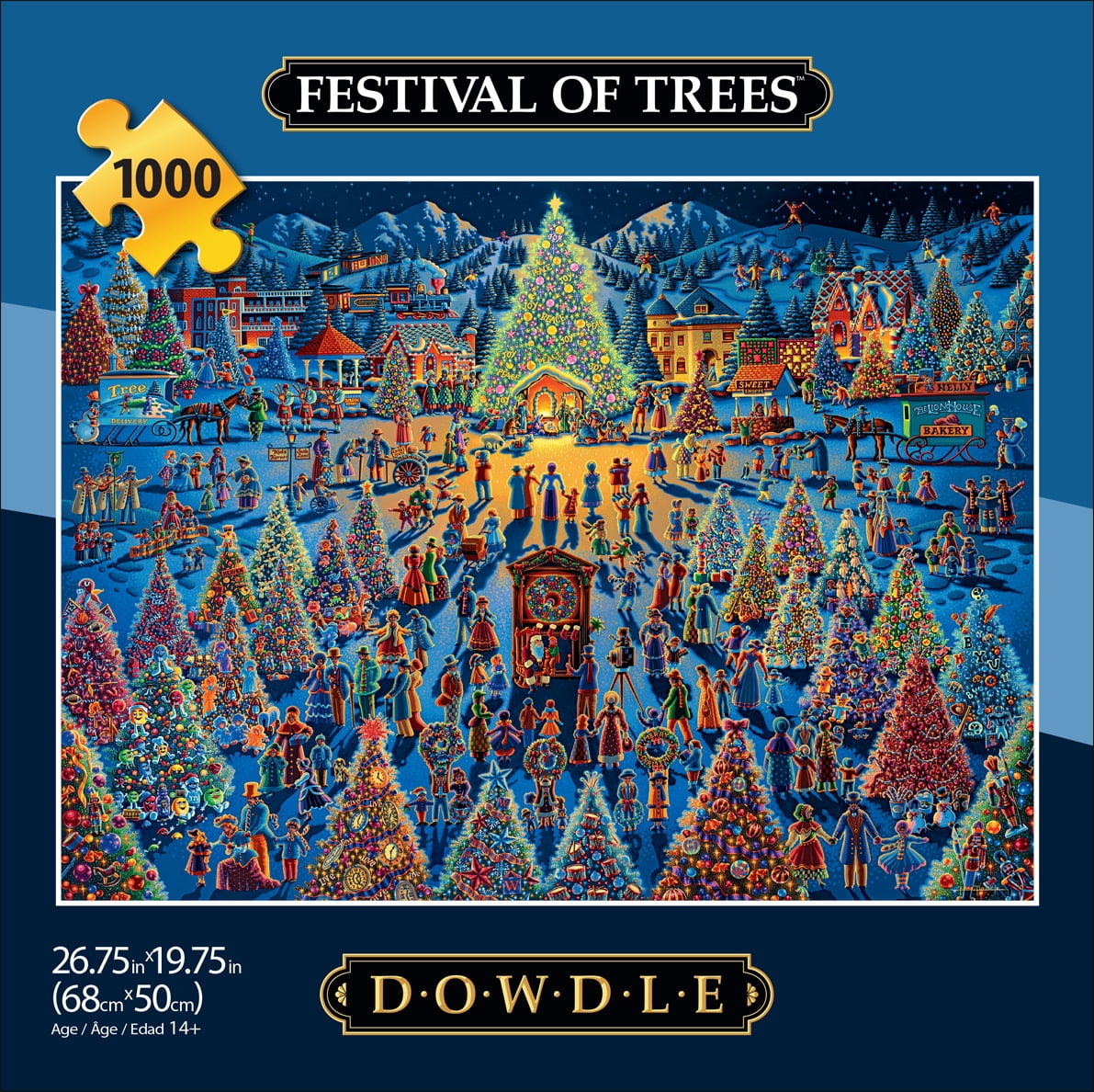 Buffalo Games Dowdle Festival of Trees Puzzle imbriqué de 1000 pièces pour adultes de 14 à 99 ans
