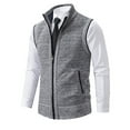 thumbnail image 2 of Toimothcn Men's Sweater Autumn Winter Fashion Casual Stand Collar Zipper Pocket Knitted Sweater Vest Comfy Mens Clothing, 2 of 9