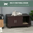 thumbnail image 4 of PawHut Cat Litter Box Enclosure, End Table with Scratch Pad, Brown, 4 of 10