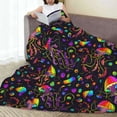 thumbnail image 6 of Salouo Rainbow Jellyfishes Print Bed Blankets,Flannel Blanket Comfortable Air Conditioning Blanket Lightweight Blanket for Sofa Bed Travel & Couch -80"x60", 6 of 8