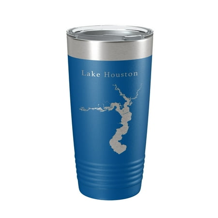 

Lake Houston Map Tumbler Travel Mug Insulated Laser Engraved Coffee Cup Texas 20 oz Royal Blue