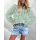 thumbnail image 5 of Blusa para Mujer PRETTYGARDEN Manga Larga Cuello en V con Encaje Talla L, 5 of 6