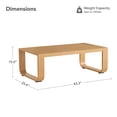 thumbnail image 6 of ReNest Outdoor Patio Coffee Table, Rustproof All-Aluminum Wood-Grain Frame, Weather-Resistant, Cream, 6 of 7