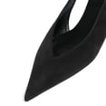 thumbnail image 3 of YDN Women Comfy Pointy Toe Low Heel Slip On Pumps Wedges Elastic Slingback Strap Sandals Chic prom Dating Shoes Size 11 Black, 3 of 4