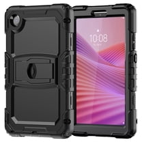 FJLBDE Case for Lenovo Tab One 8.7 inch/K9 TB305FU 2025, Rugged Shockproof Tablet Cases Cover with Kickstand Shoulder Strap, Black