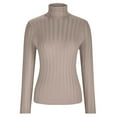 thumbnail image 4 of AOOCHASLIY 2023 Womens Sweater Fashion Women Solid Long Sleeve Pullove Turtleneck-Neck Casual Sweater Tops, 4 of 5