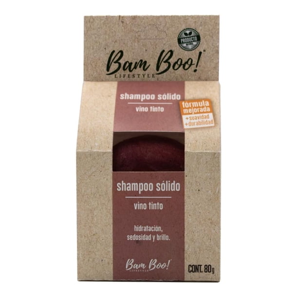Shampoo Sólido Vino Tinto Bam Boo! Lifestyle 80g