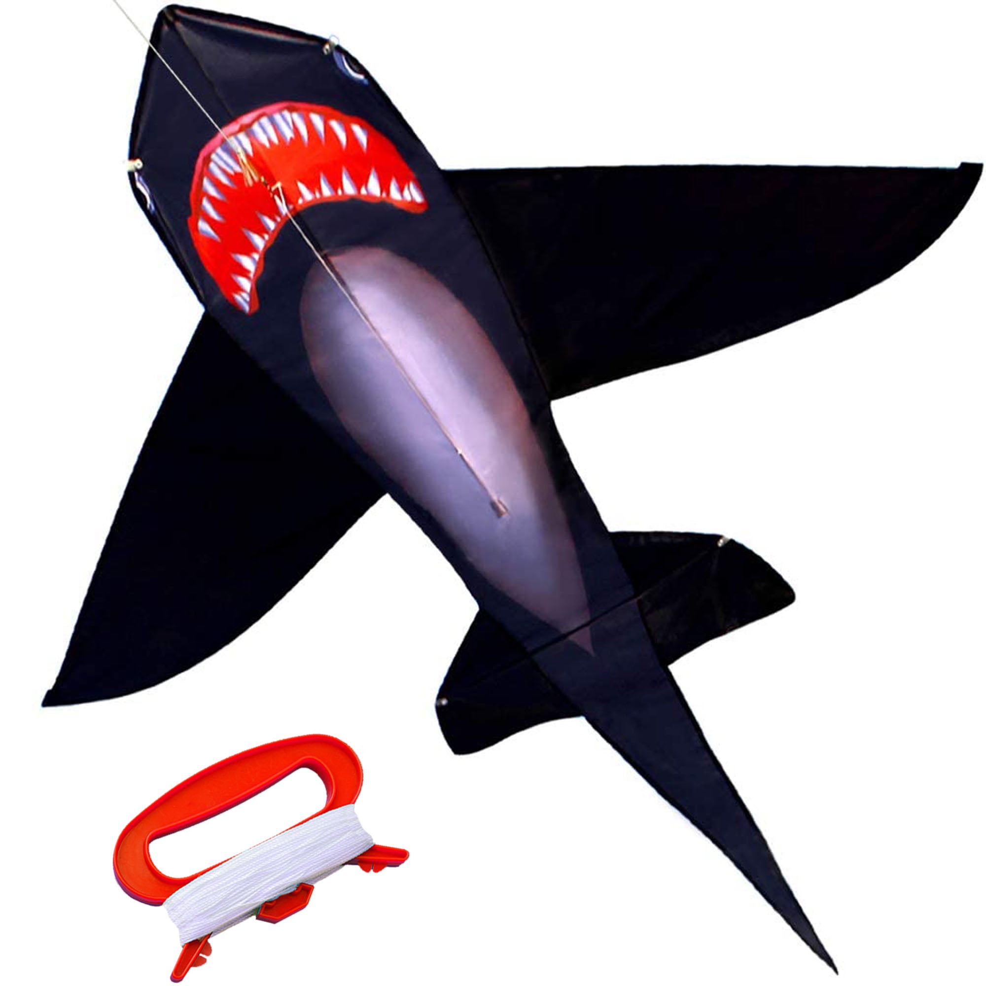 Shark Kite Animal Stunt Cool Handle Kids Toys Sport Kitesurf Paraglider Windsock 