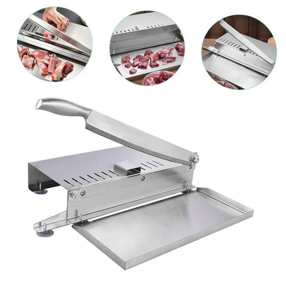 Manual Ribs Meat Chopper, Slicer Stainless Steel Hard Bone Cutter Beef Mutton Household Vegetable Food Slicer Slicing Machine for Whole Chicken Rib Spine