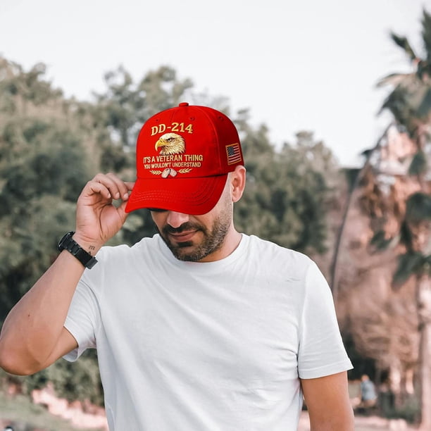 Regalos para Hombres 214 Esto Es un Sombrero de Materia de Veteranos Gorra de Béisbol de Servicio Militar para Hombres Regalos Del Día Patriótico para Soldados Jubilados Sombreros para Hombres