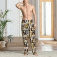 thumbnail image 5 of Uemuo Cute Dog Pattern Men's Wide Leg Palazzo Lounge Pants with Pockets Light Weight Loose Comfy Casual Pajama Pants-Small, 5 of 9