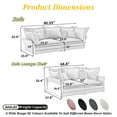 thumbnail image 3 of 90.55"3 Seats Sofas ,Soft Velvet Fabric,Convertible Into Chaise Lounge,Comfy Deep Seat For Living Room Or Bedroom, 3 of 9