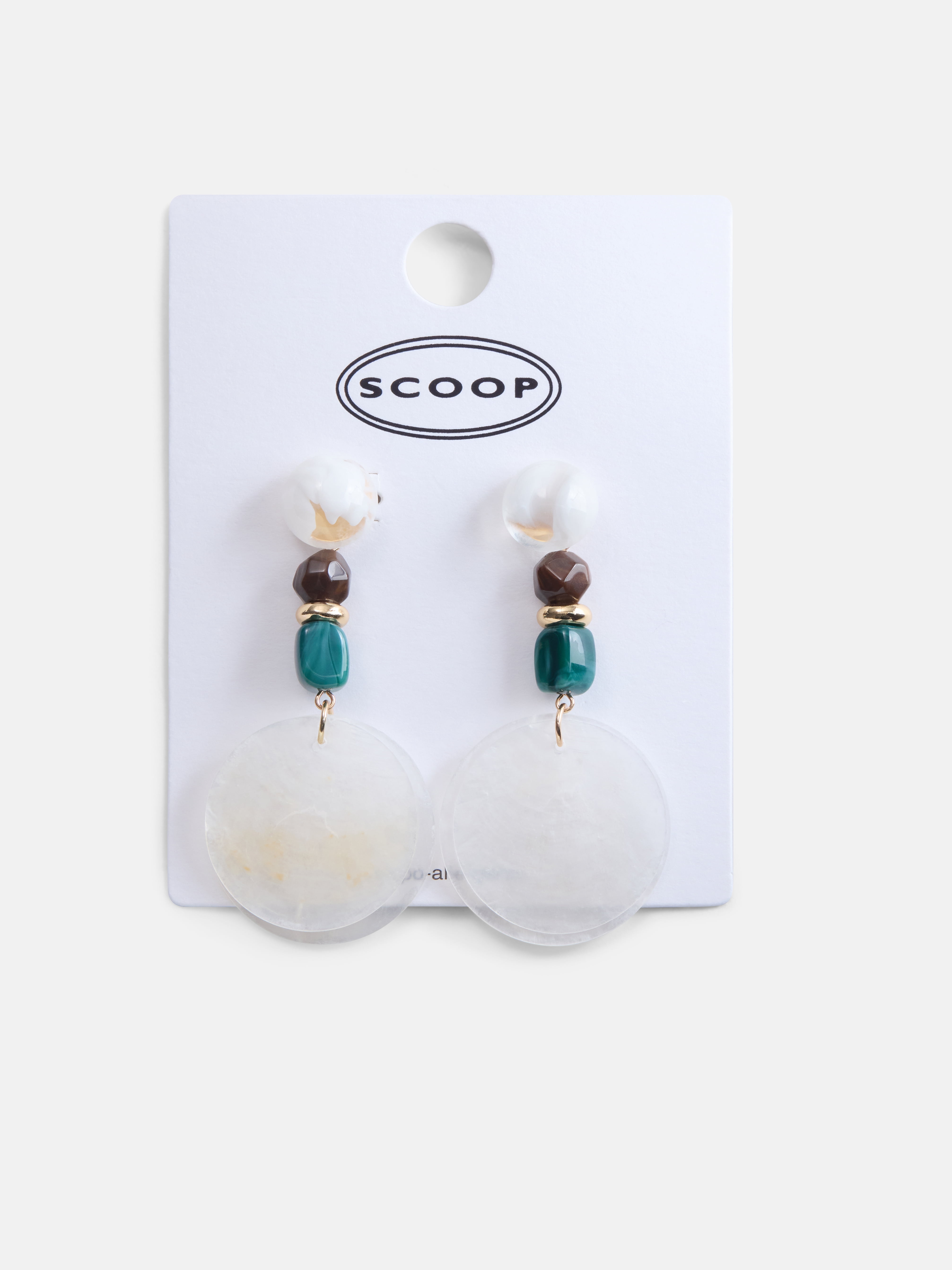 Scoop Women's Gold Tone Beaded Shell Earrings, 1 Pair