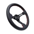 thumbnail image 4 of NRG Innovations NRG-RST-018R-RS Reinforced Steering Wheel 350mm Sport Steering Wheel (3" Deep) Black Leather with Red Stitching, Slit Spoke Design over Circular Cut-Outs, 4 of 4