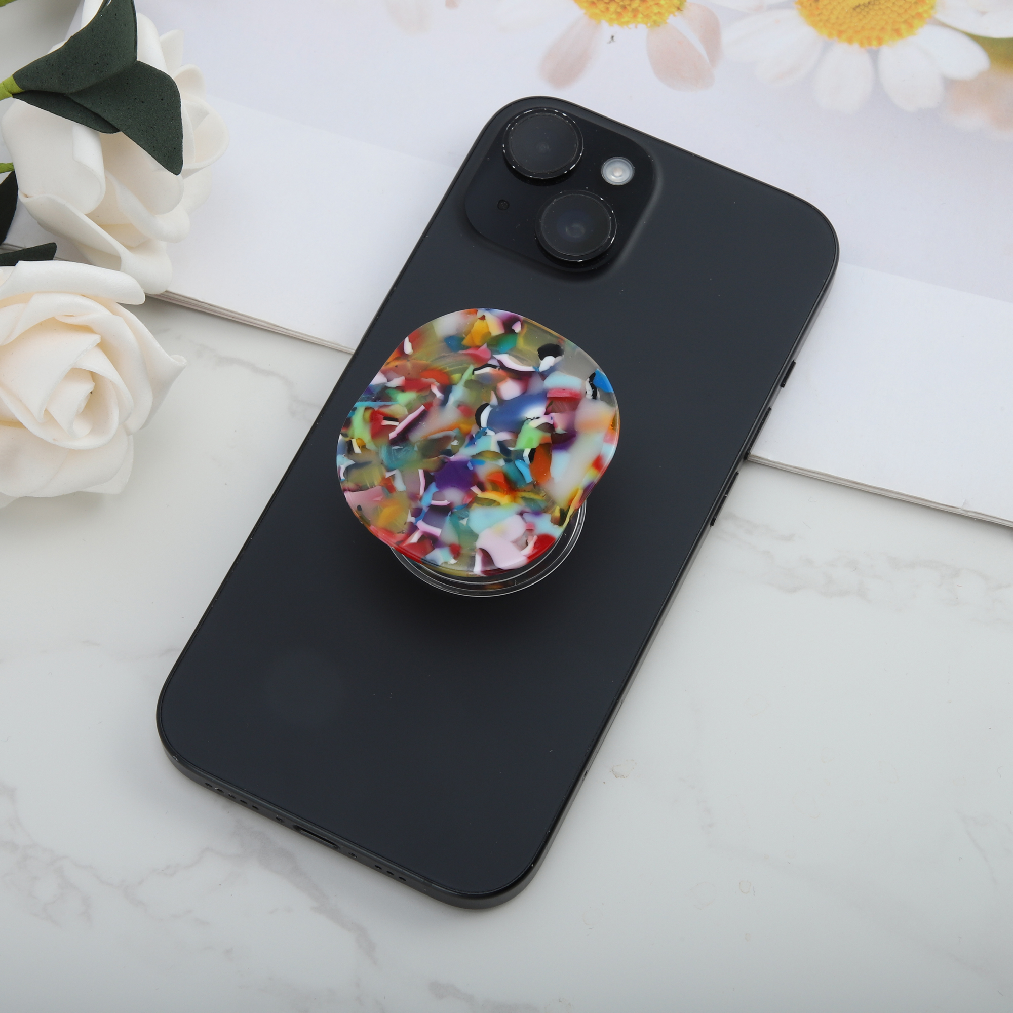 Unique Bargains Rendered Cube Phone Grip 1 Pc Multicolored