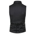 thumbnail image 4 of Fimkaule Formal Suit Vest for Men Waistcoat Double-breasted Pocket Striped Business Casual Wedding Vest Jacket Coat Dress Suits Vests Tops, 4 of 8