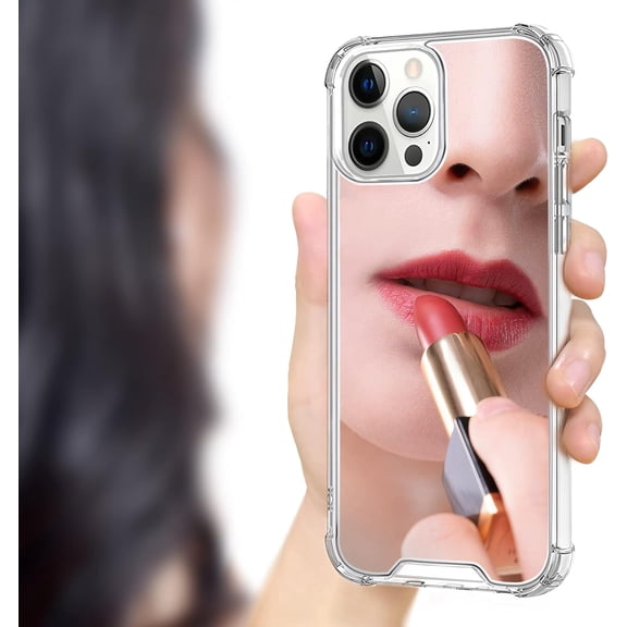 for iPhone 12 pro max Mirror Case for Women,Acrylic Mirror Phone Case That Can Be Used for Outdoor Makeup for Girl Who Love Beauty(Classic Mirror)