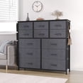 thumbnail image 2 of Drawer Wood Dresser with 12 Drawers, Sturdy Steel Frame, Storage Dresser for Bedroom, Charcoal Black, 2 of 7
