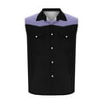 thumbnail image 4 of LADIGASU Men Casual Fashion Patchwork Turndown Collar Sleeveless Pockets Sports Tank, 4 of 5