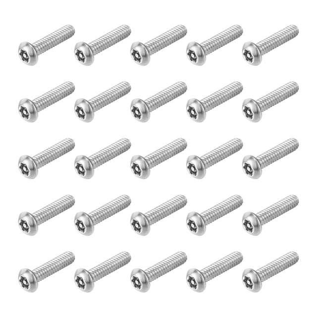 25Pack #10-32 x 5/8" 304 Stainless Steel Torx Security Machine Screws, Silver