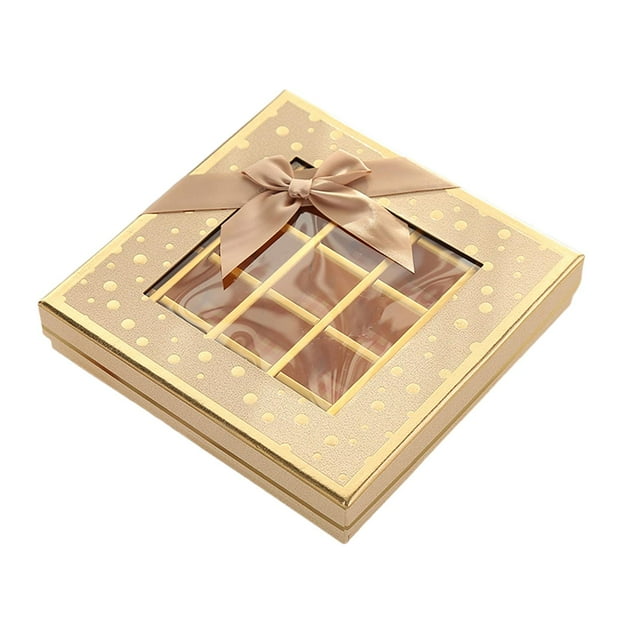 Caja s Regalo del día de San Valentín 25 rejillas y ventanas de exhibición Caja de dulces Cajas de dulces para el aniversario de , caqui