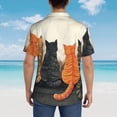 thumbnail image 4 of Sikiie Four Cats Watching Rain Print Men's Hawaiian Shirt, Summer Beach Button Pocket Short Sleeve T-Shirt,3X-Large, 4 of 7