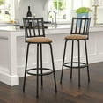 thumbnail image 5 of VECELO Adjustable-Height Bar Stool, Swivel Counter Stools for Kitchen, Living Room, Pub, and Bistro, Brown, Set of 2, 5 of 10