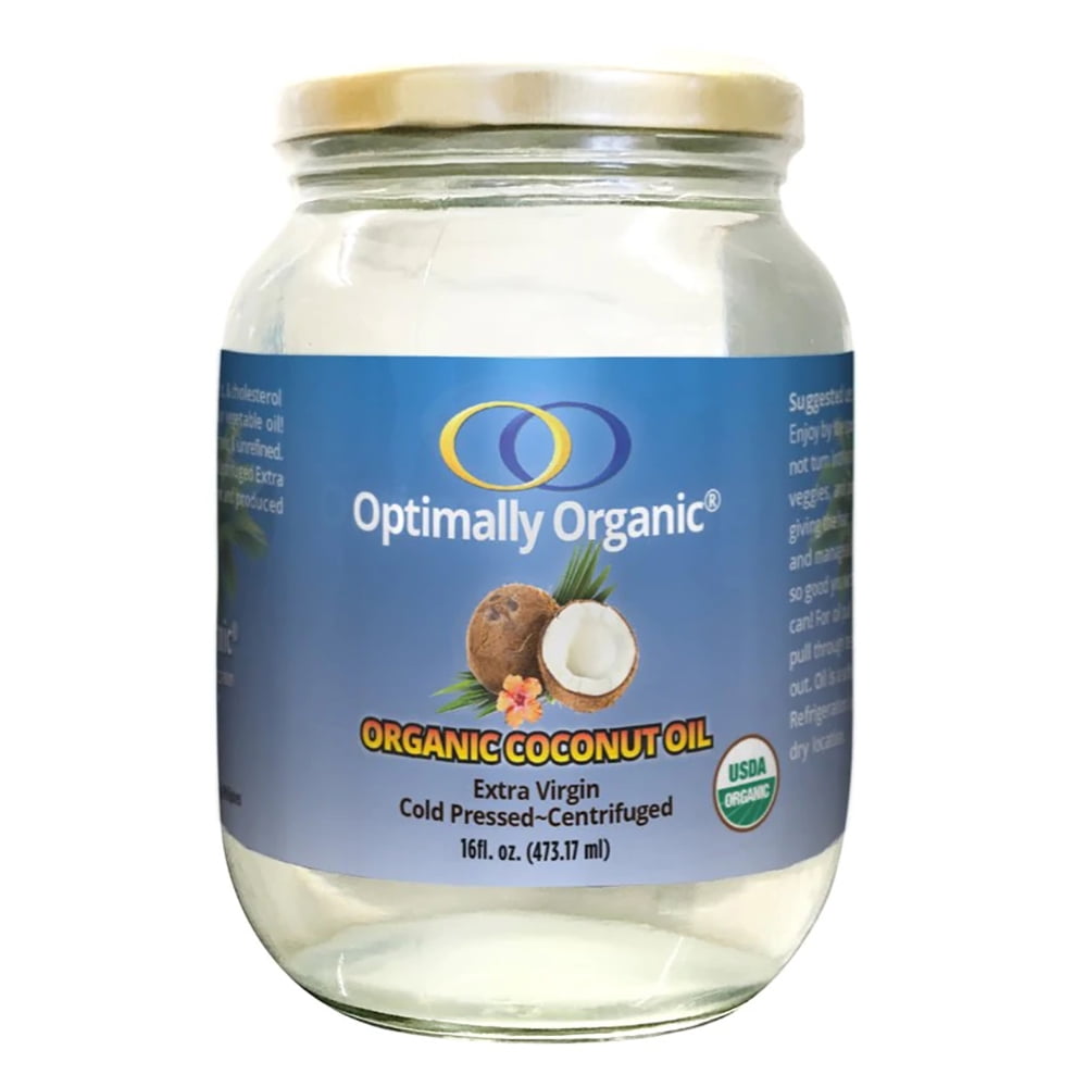 Optimally Organic Raw Extra Virgin Coconut Oil, Unrefined, ColdPressed