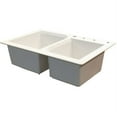 thumbnail image 3 of Transolid Radius 33in x 22in silQ Granite Drop-in Double Bowl Kitchen Sink with 4 ABCD Faucet Holes, In White, 3 of 4
