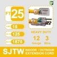 thumbnail image 2 of Cable de Extensión EP 2 Paquetes de 7.6 m con Luz para Exteriores 12/3 15A 125V, 2 of 7