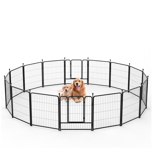 Anyask 40″ Tall 16 Panels Metal Dog Playpen for Exercise Outdoor Indoor Fence, Black