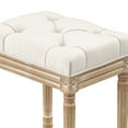 thumbnail image 5 of Dycanpo 16'' Upholstered Makeup Vanity Chair,Vintage Foot Stool,Beige and Wood, 5 of 9