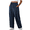 Navy, variant on Cotton Pants Women Plus Size Pants Wide Leg Pants Drawstring Elastic Waist Lounge Pants Lightweight with Pockets