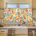 thumbnail image 2 of Yayeee Kitchen Curtains Tier Set of 2 Light Filtering 57"x36" Over Sink Window Panels, Orange Autumn Leaves, 2 of 7