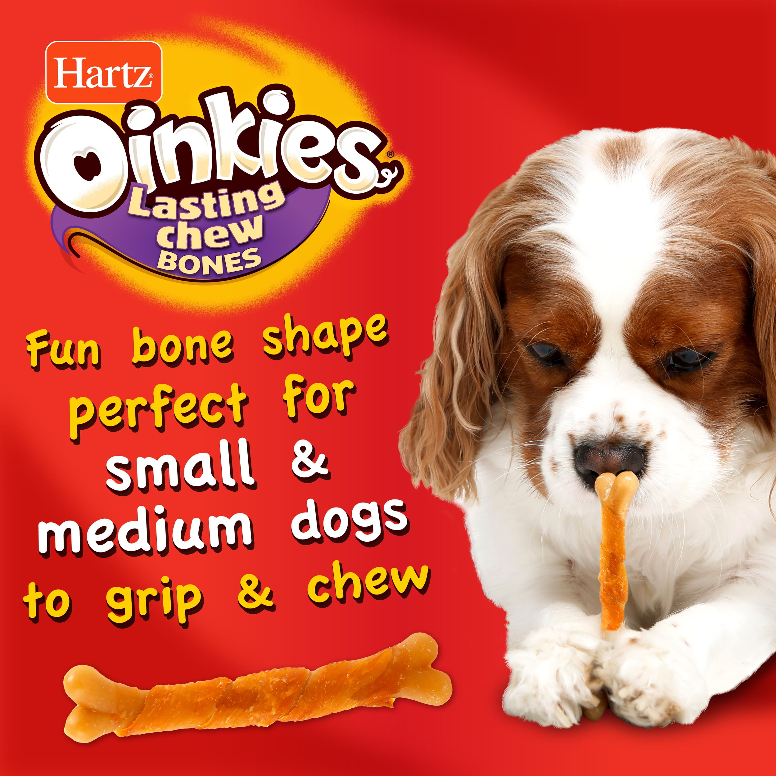 Hartz Oinkies Rawhide-Free Long Lasting Chew Bone Chicken Wrapped Dog Treats, 12 count, 5.9 oz