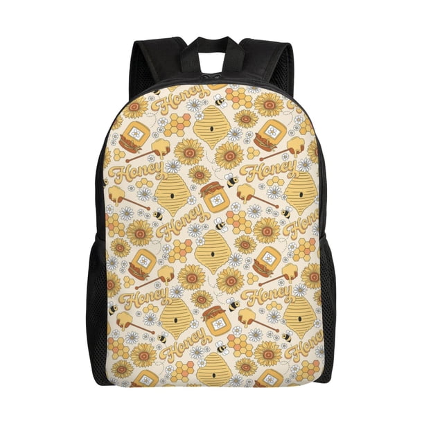 Balery Honey Honeycomb Mochila - Mochila Estilosa y Duradera para Laptop de 15 Pulgadas con Tela Oxford Impermeable