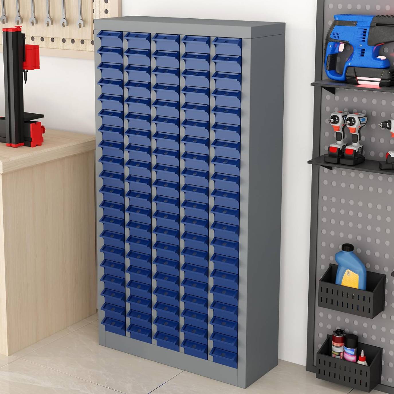 Reykilor 100 Drawers Small Parts Cabinet Bolt and Nut Tool Storage Cabinet Hardware Organizer Electronic Component Sorting Storage