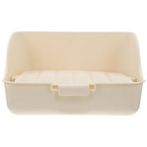 HOOWIFFY Pet Litter Box White Plastic, Durable for Rabbit and Small Animal Use