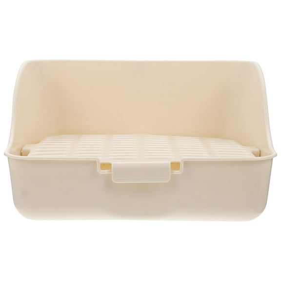 HOOWIFFY Pet Litter Box White Plastic, Durable for Rabbit and Small Animal Use