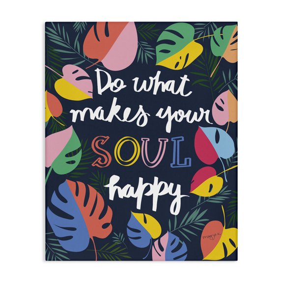Stupell Industries Cottage Happy Soul Phrase Canvas Art, 16 x 20, by Pragya Kothari