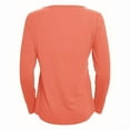 thumbnail image 4 of ZOELNIC Womens Casual Long Sleeve T-Shirt Solid Color Round Neck Layered Button Front Tunic Tops, 2XL, 4 of 5