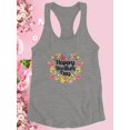 thumbnail image 3 of Happy Mother's Day Wreath Racerback Tank Women -Image by Shutterstock, Female XX-Large, 3 of 4
