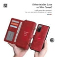 thumbnail image 5 of Samsung Galaxy S20 FE 5G Wallet Case, Dteck 2 in 1 Magnetic Detachable Wallet Purse [Crossbody Chain] Durable PU Leather Zipper Handbag Folio Flip Card Slot Protection Back Cover, Red, 5 of 10