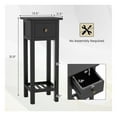 thumbnail image 4 of Slim Nightstand with Drawer & Shelf - 2 Tier Bedside Table - Vintage Style End Table - Living Room, Bedroom - Wood MDF - 16"x16"x35", 4 of 9