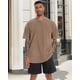 thumbnail image 2 of Camiseta Adorejoy de gran tamaño, vintage, lavada, color caqui liso, 2XL, para hombre, 2 of 9