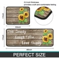 thumbnail image 4 of Sunflower Kitchen Rugs Set 2 Pieces Non Skid Kitchen Floor Rug and Mat Absorbent Microfiber Standing Area Mat for Farmhouse Bedroom Doormat 17"x48"+17"x24", 4 of 5