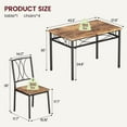 thumbnail image 2 of Zzistar 5 Piece Dining Table Chair Set, Metal Frame Wood Rectangular Dining Table with 4 Backrest ChairsB, 2 of 8