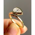 thumbnail image 4 of 14K Yellow Gold Plated Bezel East West 1.5 Ct Pear Lab Created Diamond Solitaire Ring, 4 of 5
