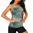 thumbnail image 2 of Disketp Starry Sky Cloud Fox Print Women's Workout Tank Top Sleeveless Gym Shirt Quick Dry Fitness Bodybuilding Sleeveless T Shirt-Large, 2 of 7